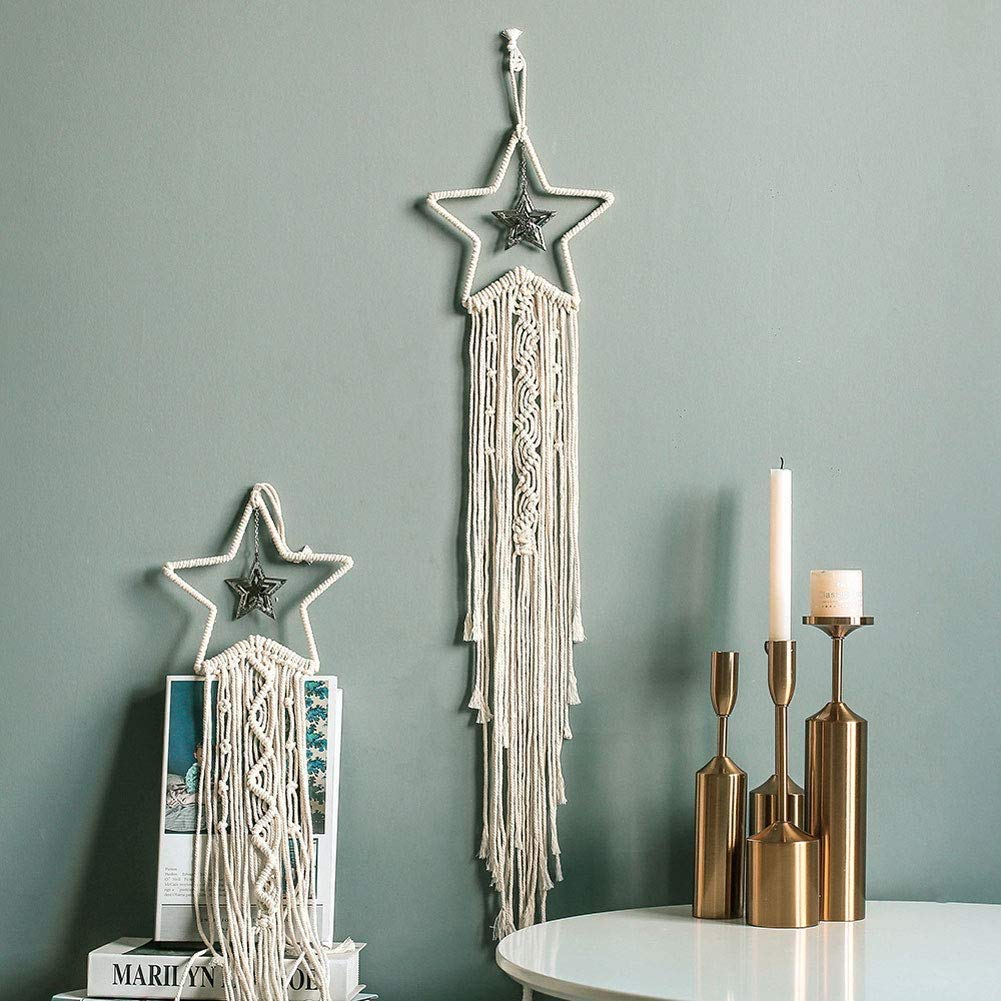 Handmade Boho Dreamcatcher Wall Hanging - Macrame Woven Wall Art Decor for Bedroom, Nursery & Teen Girls Room | Perfect Bohemian Home Decor Gift for Housewarming & Spiritual Space