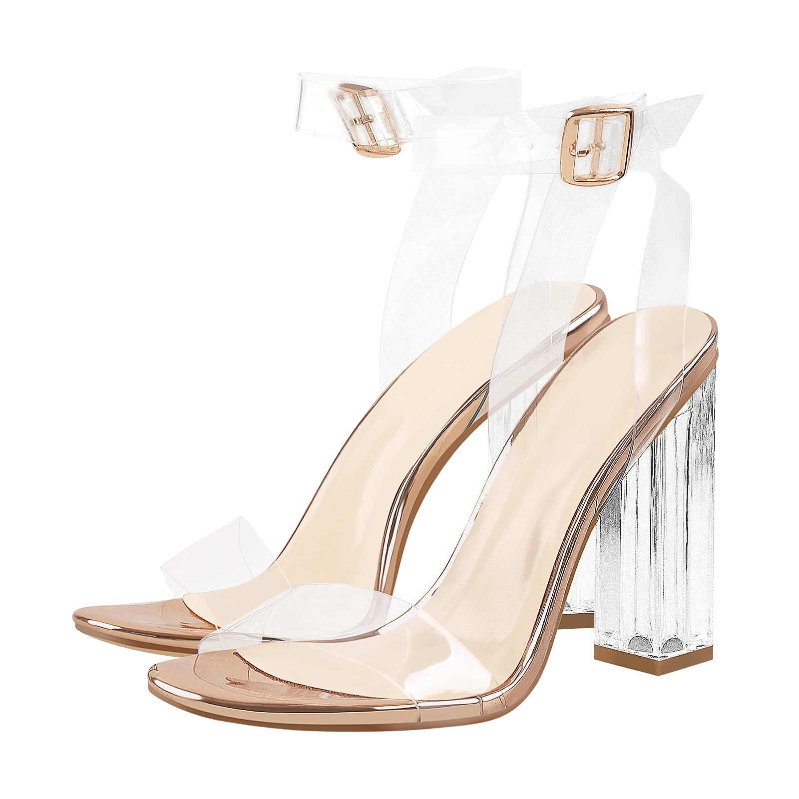 LISHAN Women's Gold Strappy High Heel Sandals - Sexy Stiletto Open Toe Party Shoes for Weddings, Prom & Evening Events