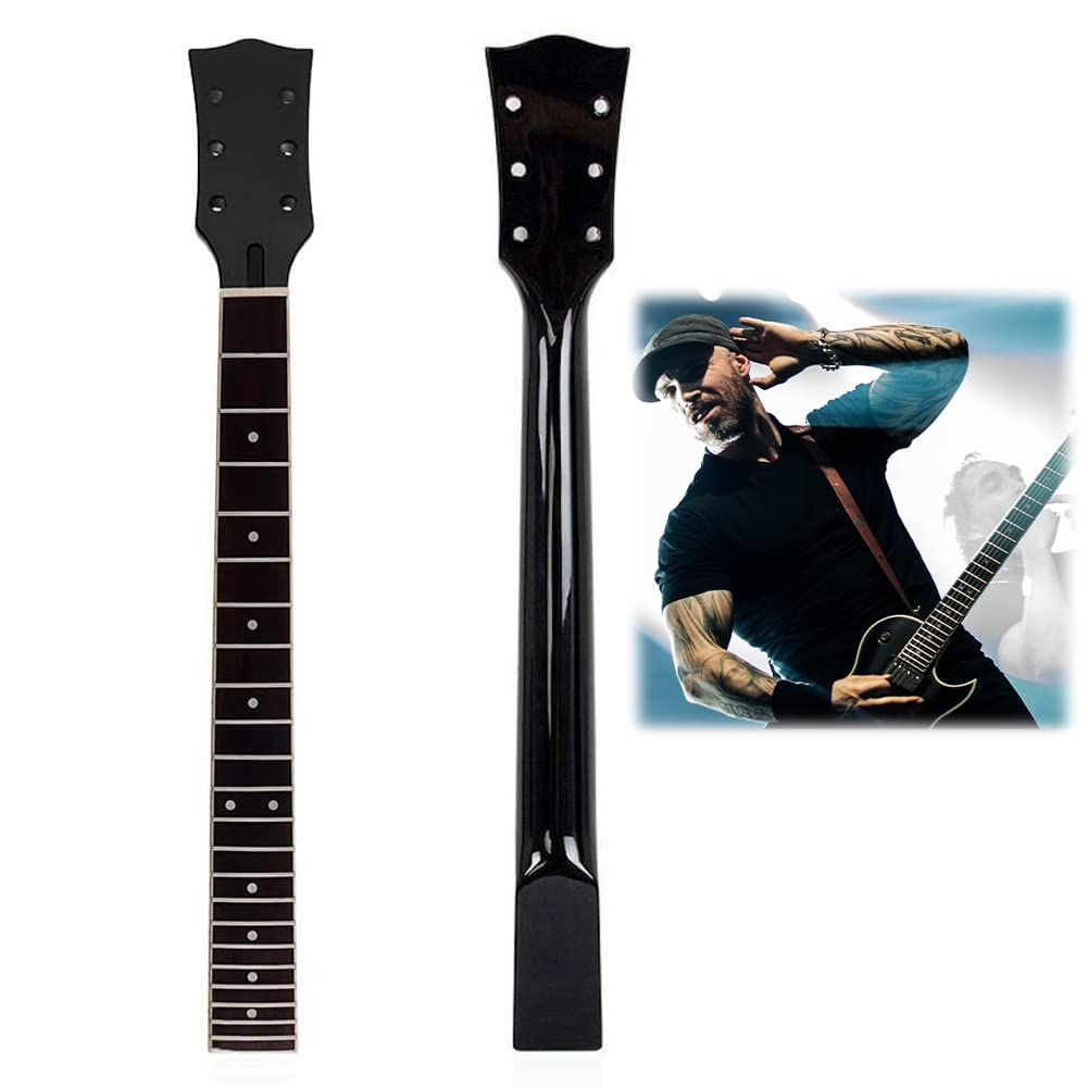 DIY Electric Guitar Neck - 22 Frets Maple Handle with Rosewood Fingerboard for Les Paul LP Style Guitars | Perfect for Guitar Repair, Custom Builds & Replacement Parts