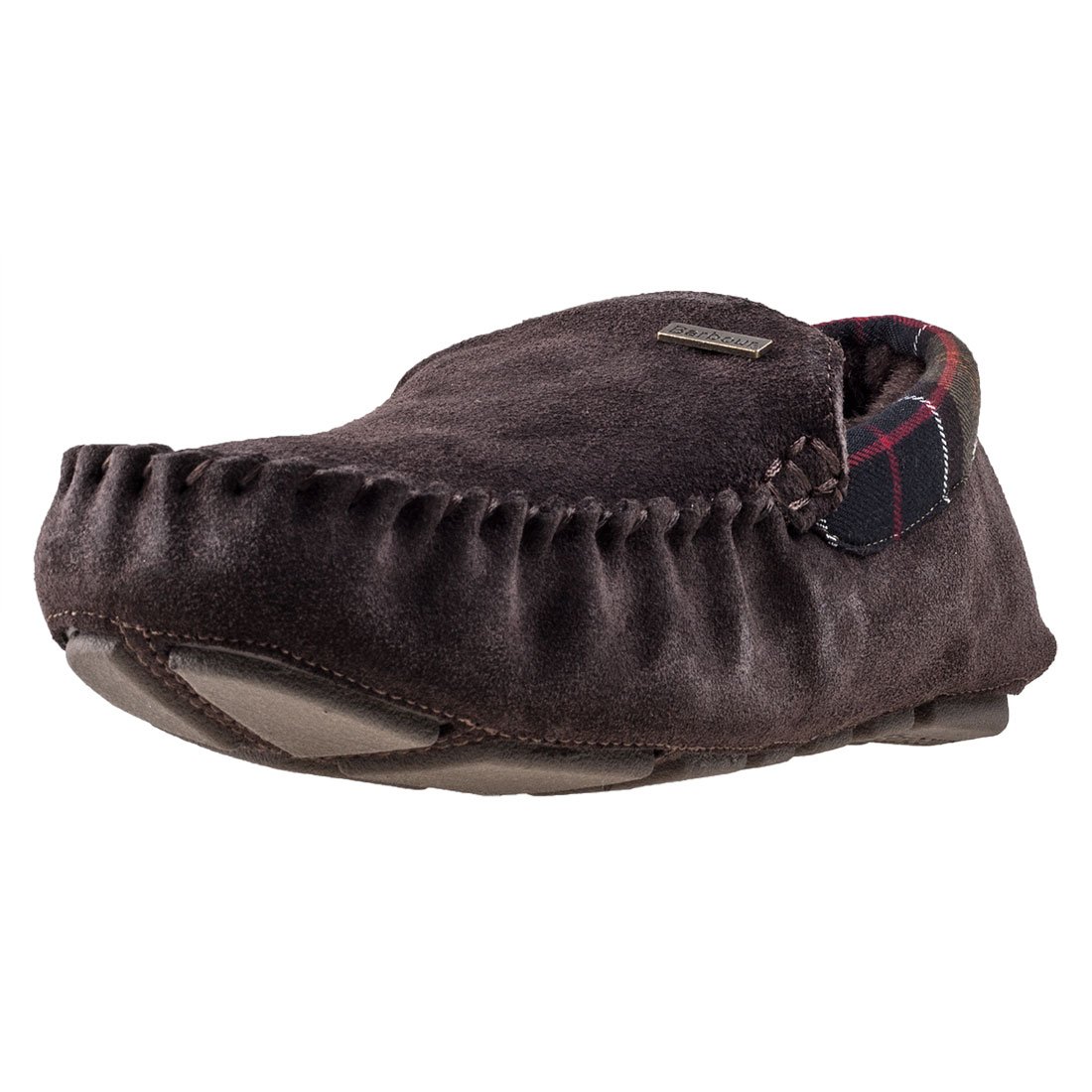 Barbour Monty Men's Brown Leather Slippers - Comfortable Indoor/Outdoor House Shoes for Relaxing at Home, Lounging & Errands