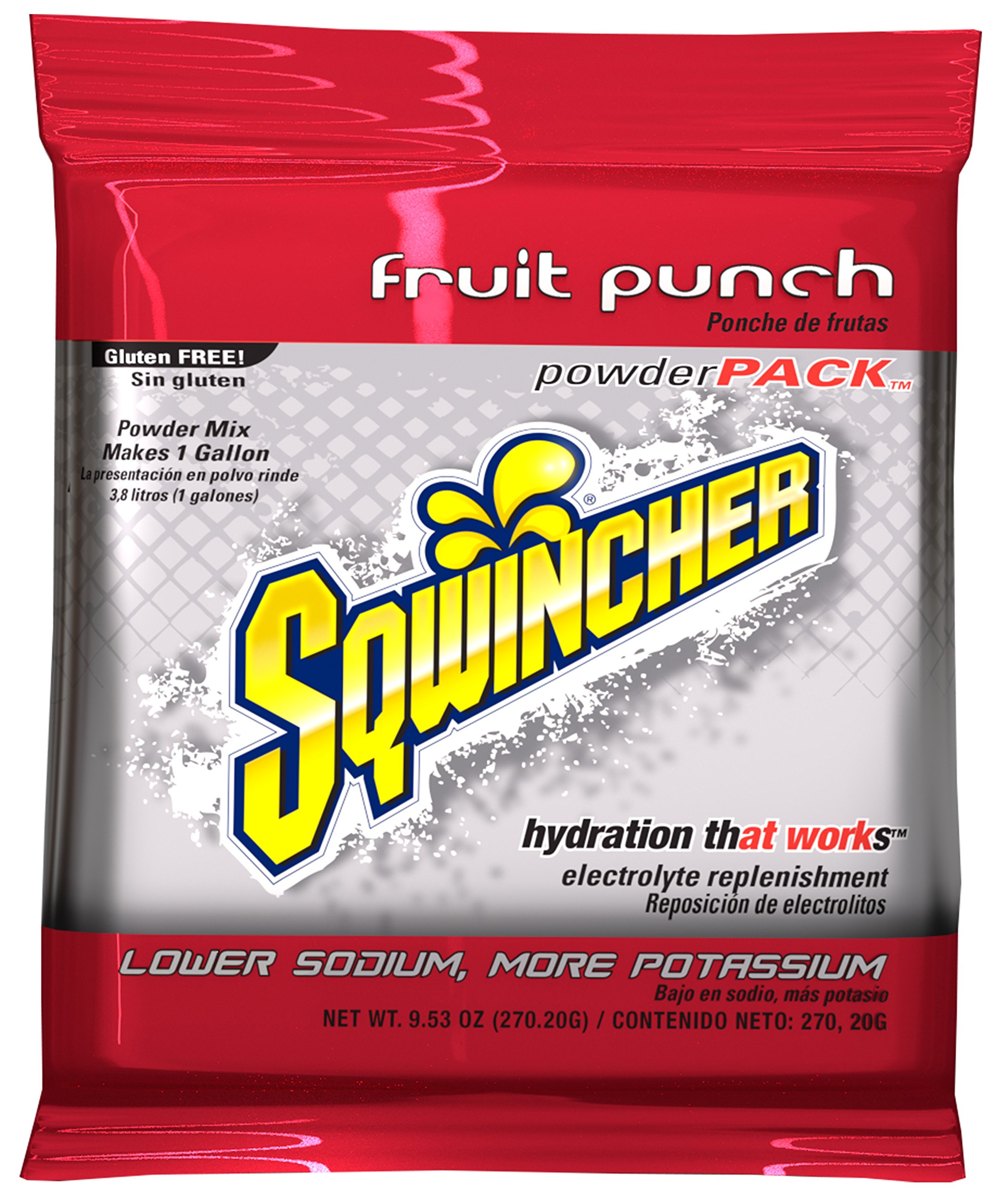 Sqwincher Electrolyte Powder Mix - Fruit Punch Flavor, 1 Gallon (Case of 80) | Hydration & Energy Boost for Athletes, Outdoor Activities & Workouts | Electrolyte Replacement Drink Concentrate