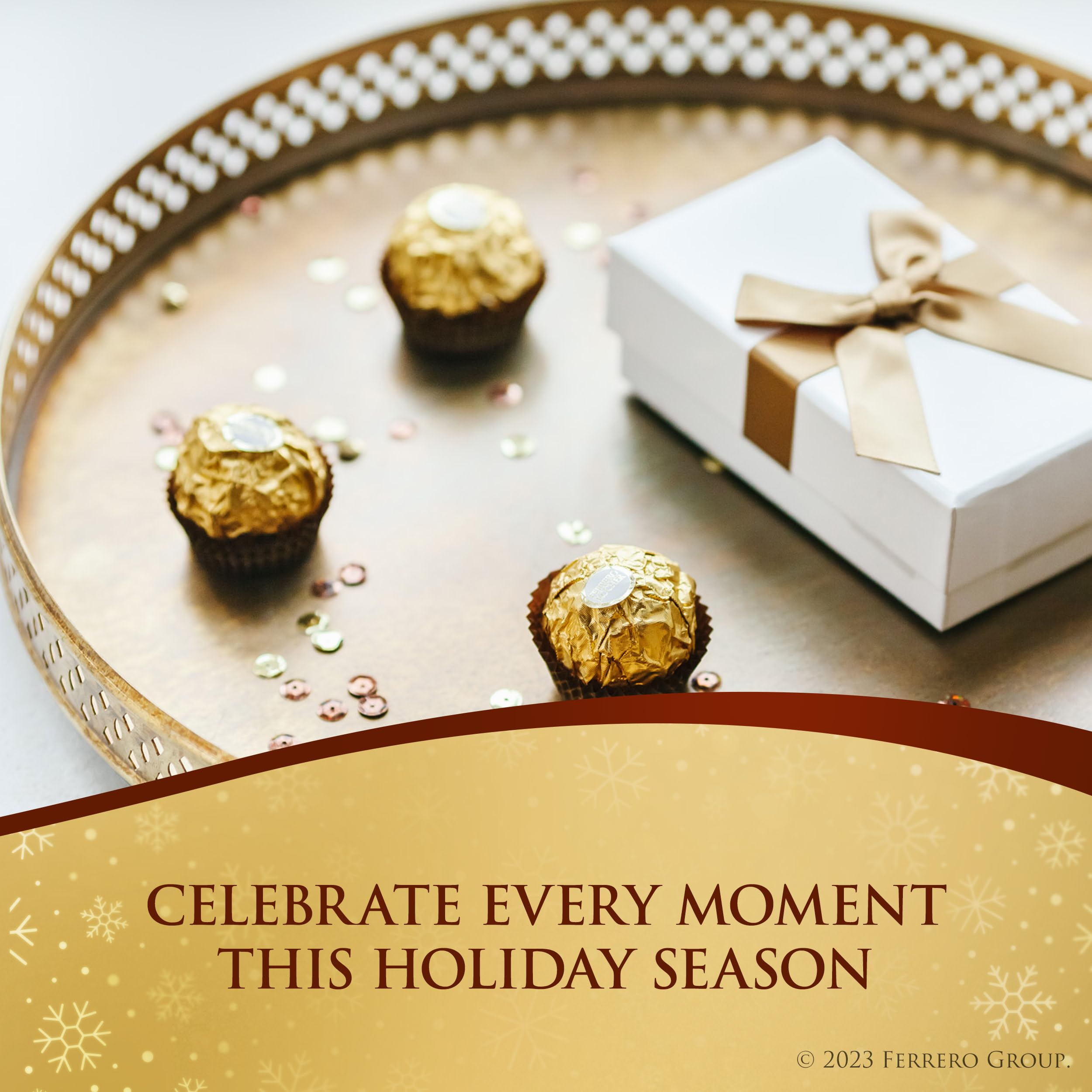 Ferrero Rocher Gourmet Milk Chocolate Hazelnut Gift Box - 4 Pack Holiday Assortment (17.5 oz Each, Individually Wrapped) - Perfect for Christmas Gifts, Corporate Events & Sweet Treats at Parties