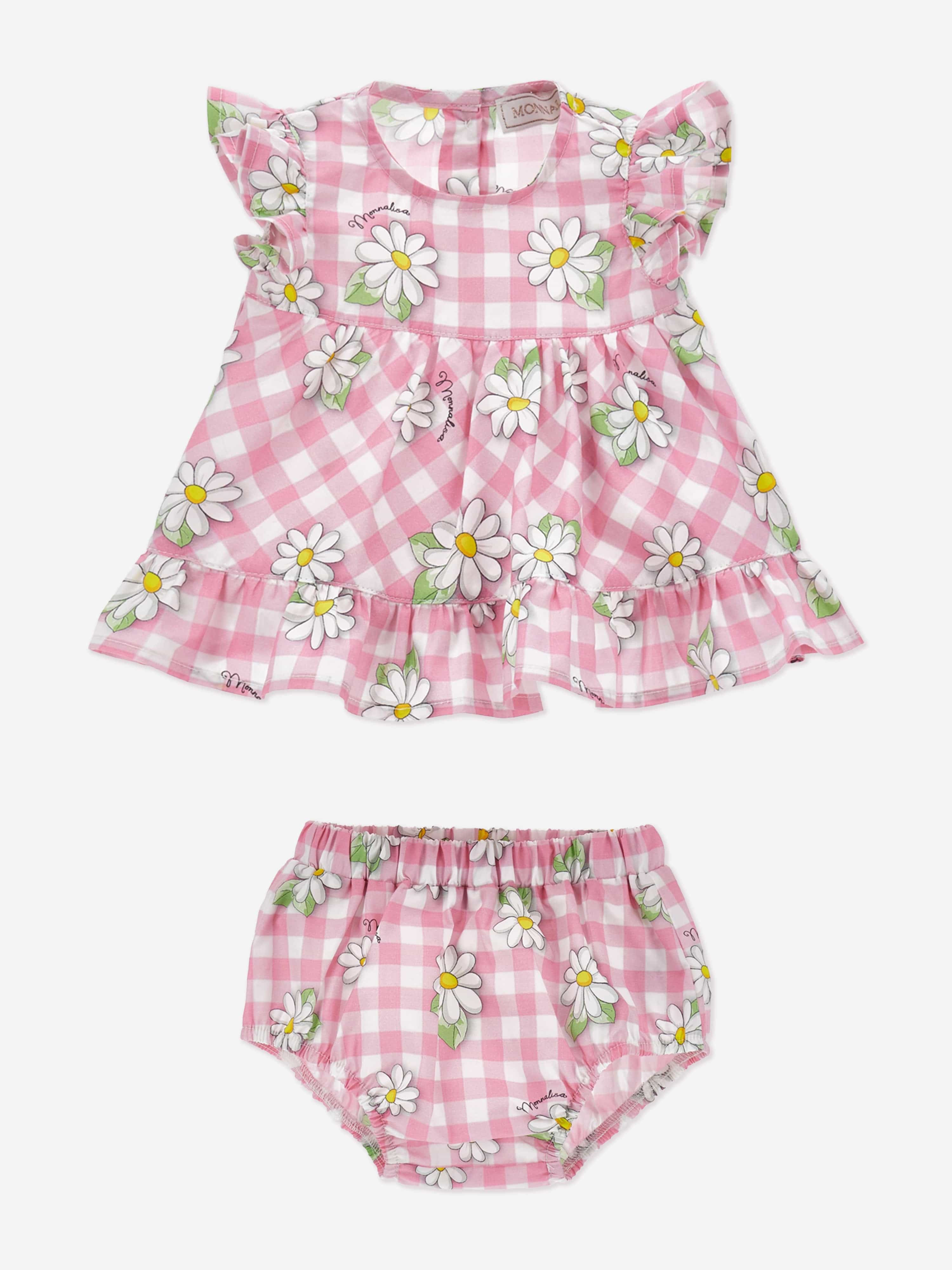 Adorable Baby Girls Daisy Dress & Bloomers Set - Soft Pink Floral Outfit for Newborns & Toddlers | Perfect for Spring Photos, Easter, & Special Occasions