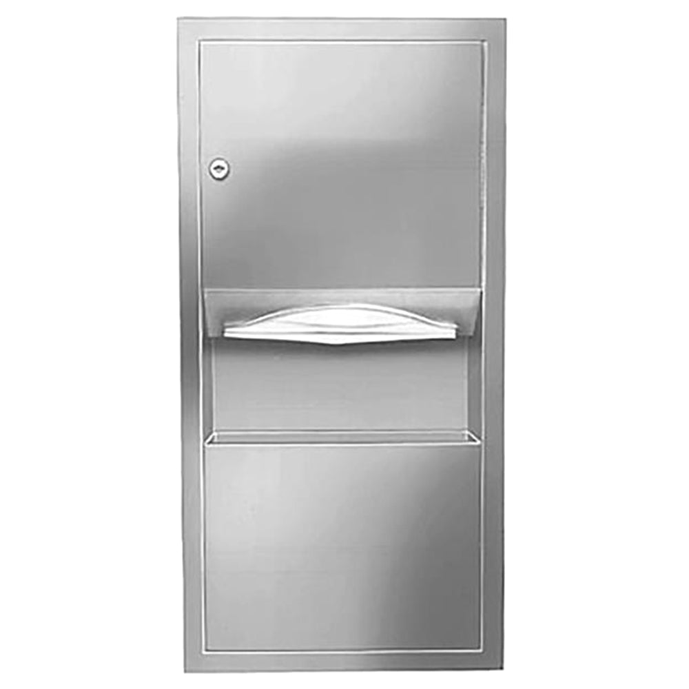 Bradley 2291 110000 Multi C-Fold Towel Waste Unit - 2 Gallon Capacity for Surface Mounting | Ideal for Restrooms, Gyms, and Commercial Spaces