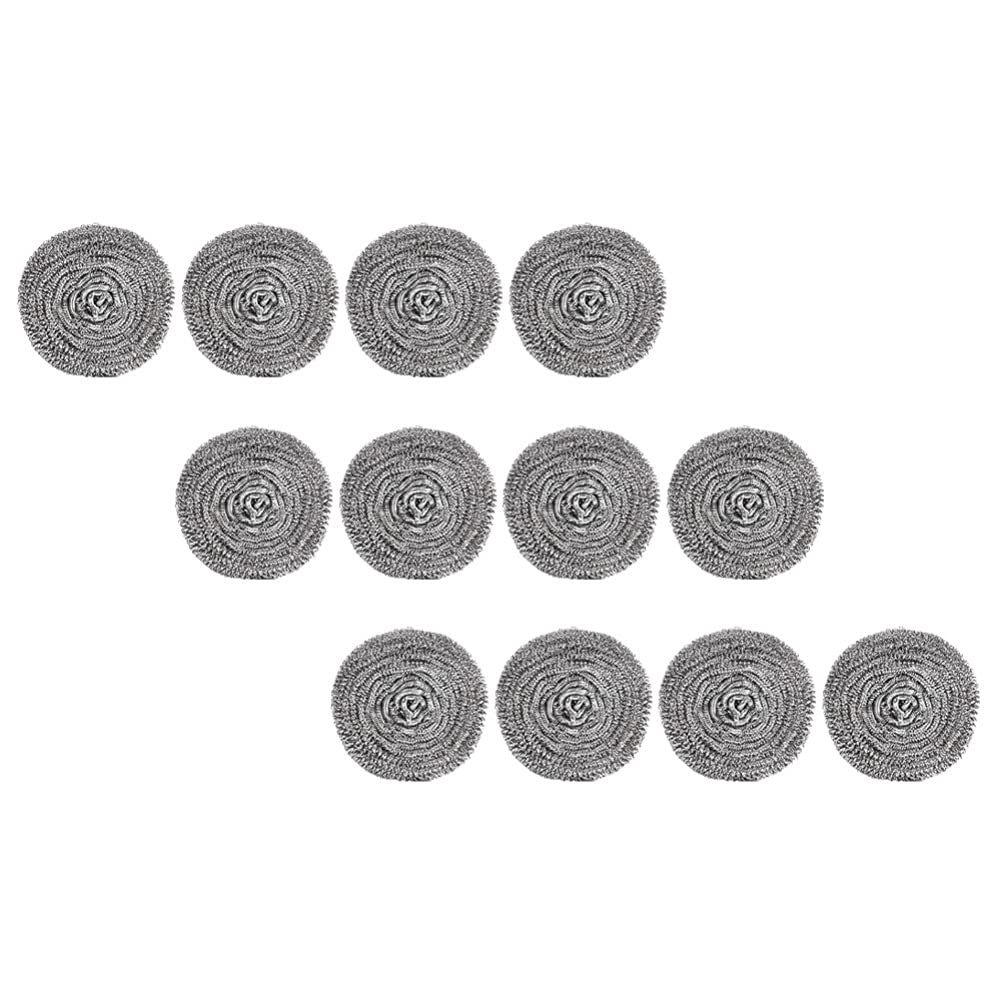 Hemoton 12-Pack Stainless Steel Scouring Pads for Pots and Pans - Heavy Duty Kitchen Scrubber Brushes for Stubborn Grease & Burnt Food - Perfect for Cast Iron, Stainless Steel Cookware & Baking Pans Cleaning