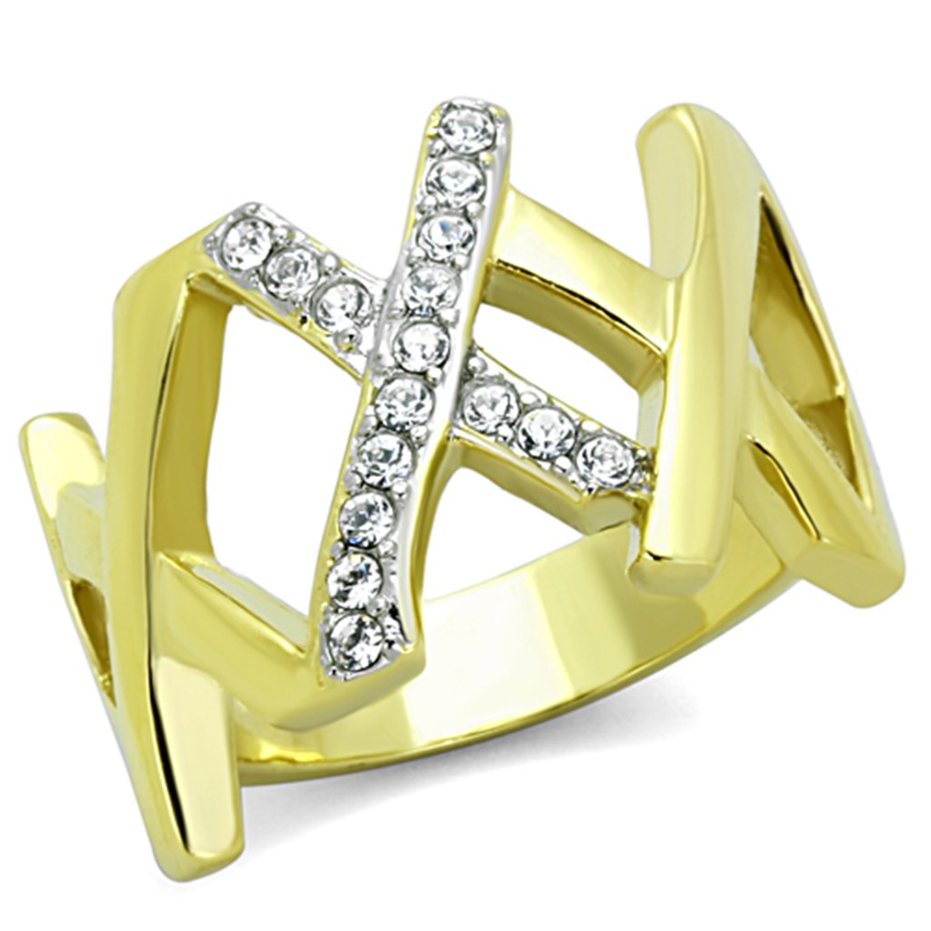 14K Gold Plated Crystal Ring for Women - Size 5-10 | Elegant Jewelry Gift