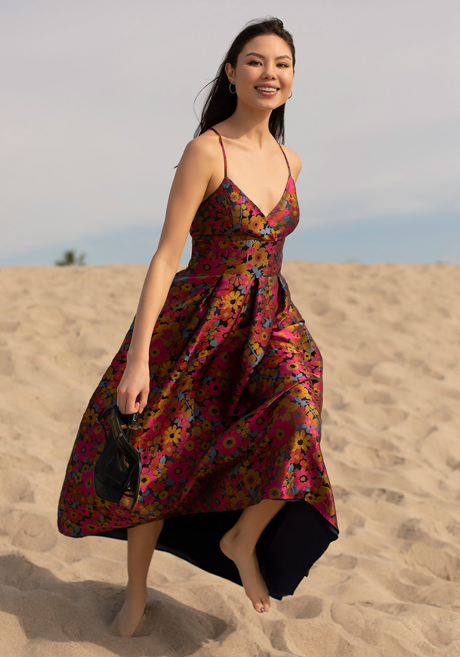 ModCloth x Hutch Suit Your Fancy High Low Dress | Flowy Women's Cocktail Dress for Parties, Weddings & Special Occasions