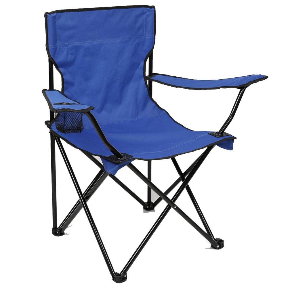 Portable Folding Camping Chair - Heavy Duty 330lbs Capacity, Compact Outdoor Beach & Fishing Chair with Carry Bag - Perfect for Camping, Backpacking, Picnics & Outdoor Events (Blue)
