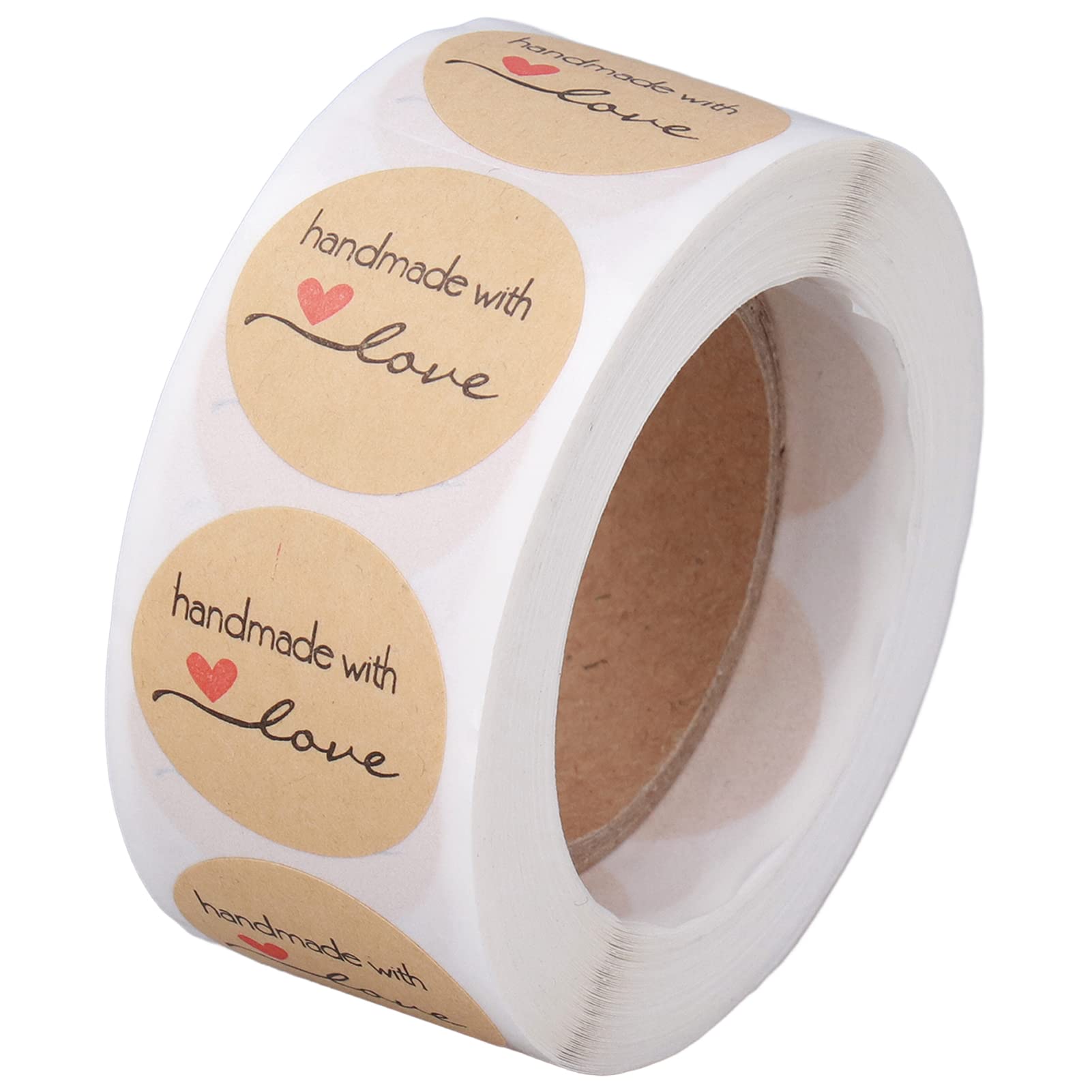 Handmade Kraft Paper Round Label Stickers - Eco-Friendly Office, Kitchen & School Organization Supplies - Perfect for Pantry Jars, File Folders, Notebooks & DIY Craft Projects