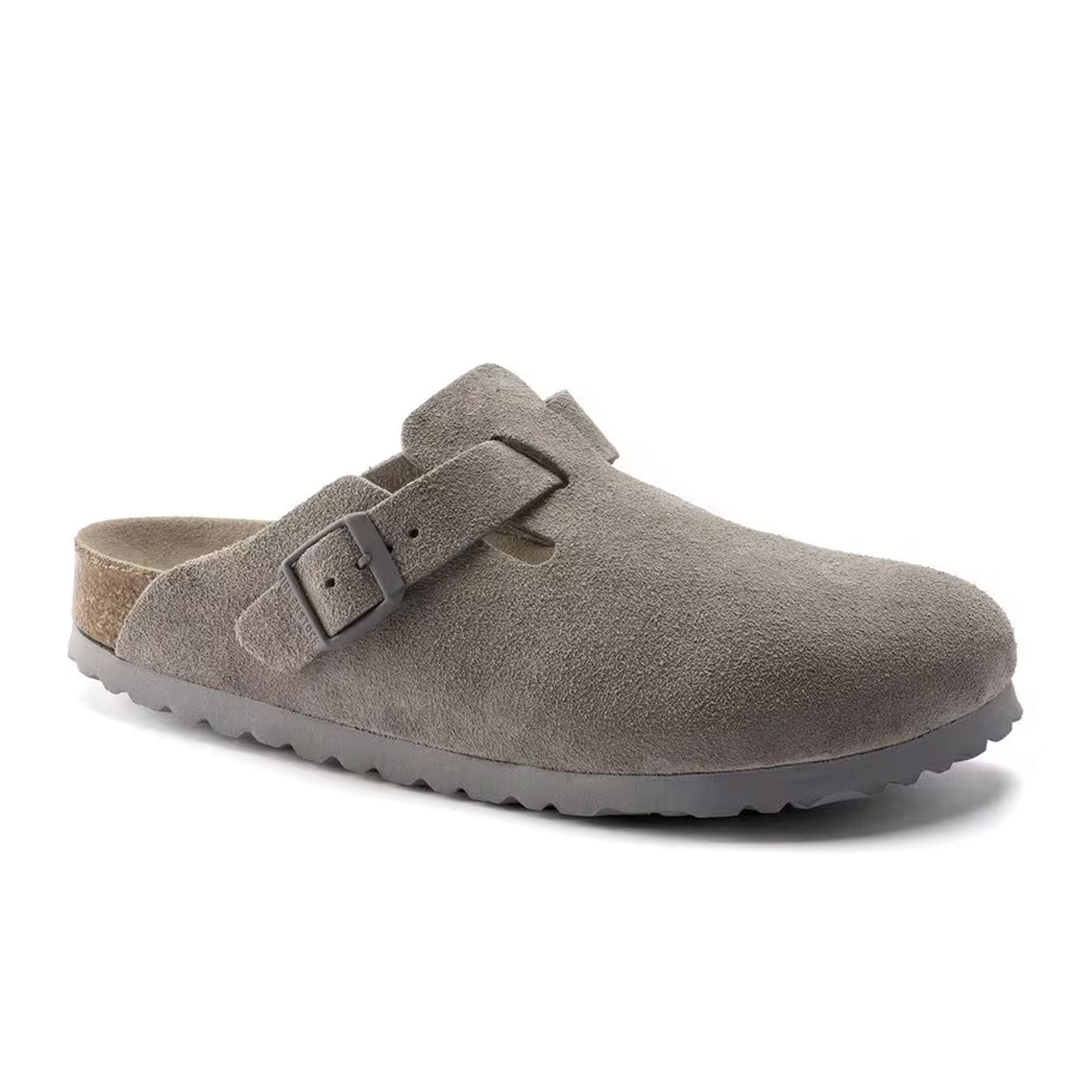 Birkenstock Boston Soft Footbed Narrow Clog for Women - Stone Coin Suede | Comfortable House Slippers & Indoor/Outdoor Casual Shoes for Relaxing at Home or Running Errands