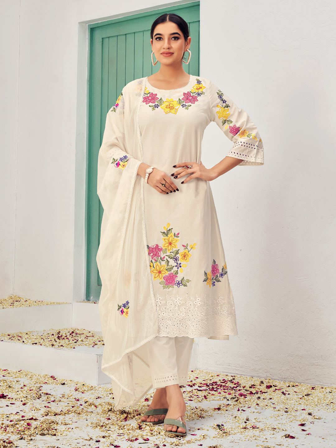 Elegant Beige Designer Ready-to-Wear Pant Suit for Women | Formal Party Outfit | Perfect for Weddings, Cocktail Parties & Office Events