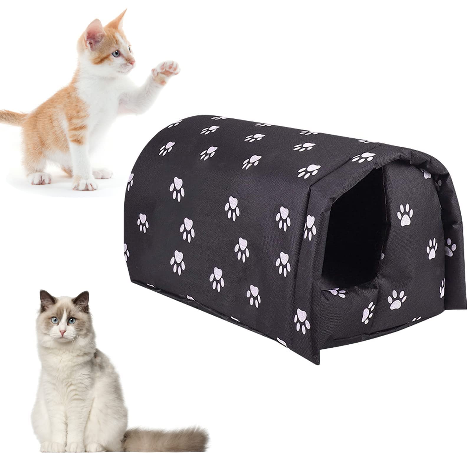 ZJWAI Insulated Weatherproof Outdoor Cat House - Thickened Foldable Winter Shelter for Cats, Waterproof & Warm Pet House for Cold Weather - Perfect for Backyards, Porches, and Outdoor Winter Protection