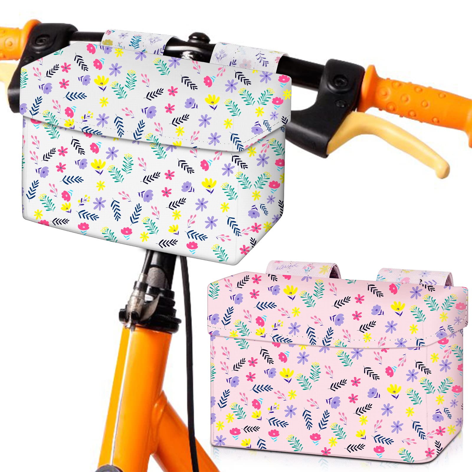 2 Pack Kids Bike Basket - Front Handlebar Bicycle Bag for Boys & Girls - Durable Bike Accessories for Tricycles, Balance Bikes, Scooters & Strollers - Perfect for School, Picnics & Grocery Shopping