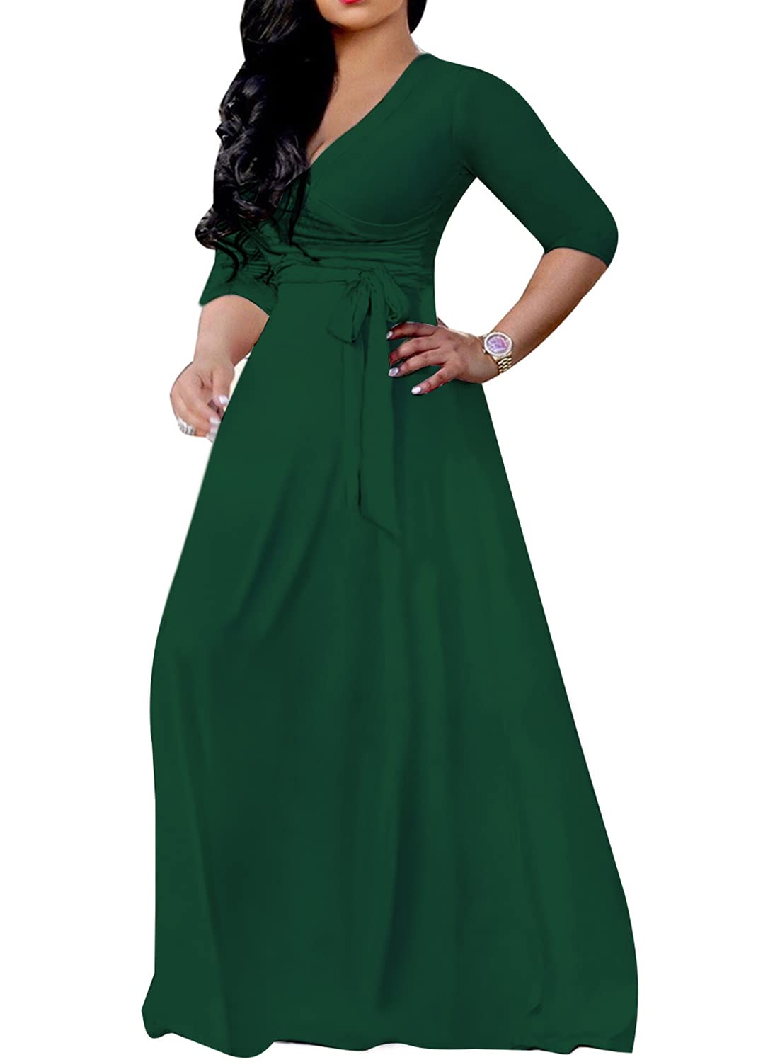 JTNFairy Women's Floral Print Long Maxi Dress - Plus Size Casual & Party Outfits - Perfect for Summer Beach, Vacation, and Evening Events