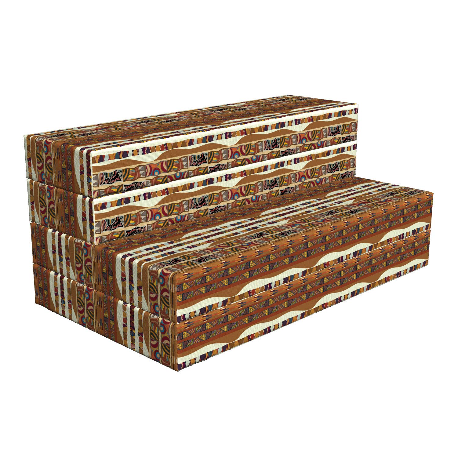 Ambesonne Tribal Foldable Mattress - Boho Folk Design, 78.7
