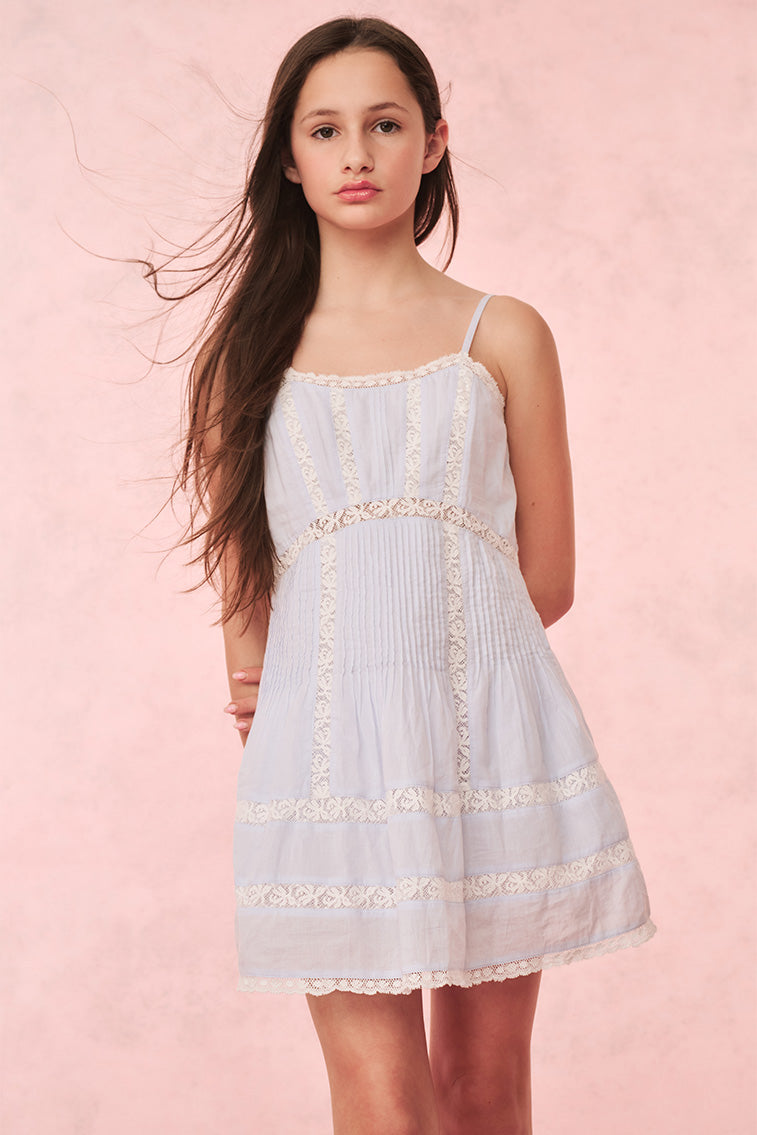 Havrea Girls' Cotton Dress with Lace Trim - Perfect for Birthday Parties, School Events & Special Occasions