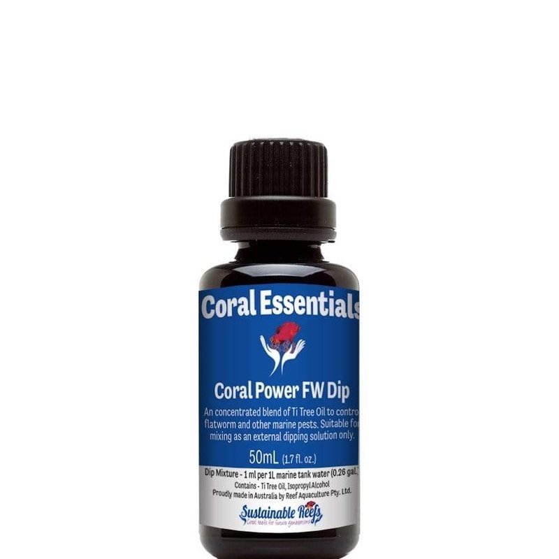 Coral Essentials Coral Power FW Dip 50mL - Freshwater Aquarium Coral Treatment for Healthy Reef Tanks | Prevent Parasites & Promote Coral Health