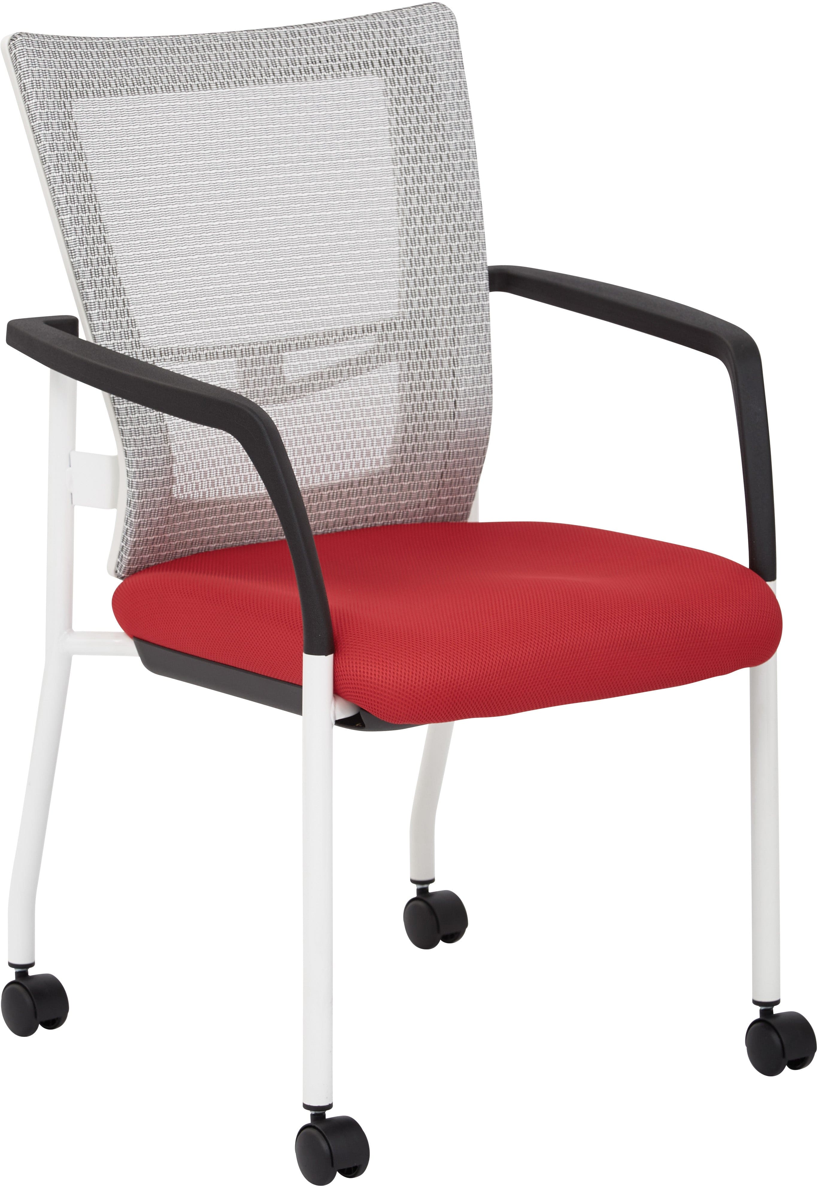 Office Star ProGrid® Mesh Back Visitor Chair with Casters - Ergonomic Office Guest Chair with Adjustable Height & Swivel Base [8840W] - Perfect for Reception Areas, Conference Rooms & Home Offices