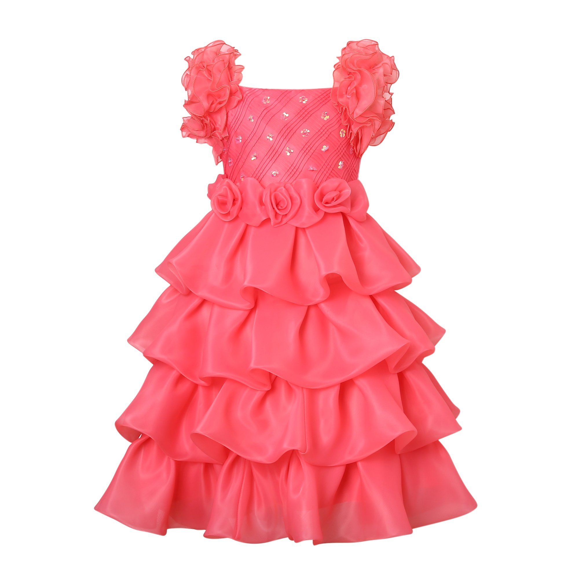 Richie House Girls' Princess Sweet Party Dress for Birthday, Wedding & Special Occasions - Size 3-12Y (RH2440) | Elegant Floral Lace Formal Gown for Toddler to Teen Girls