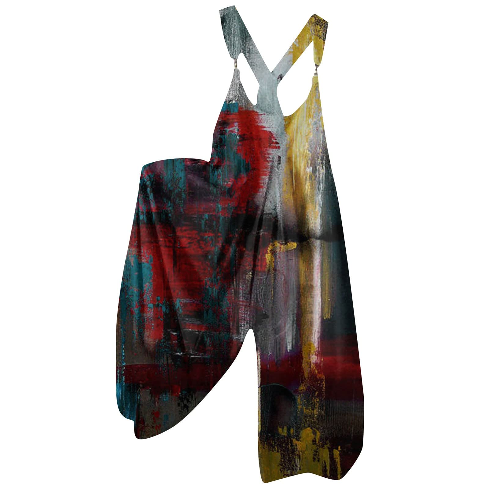 2022 Winter Skull Print Women's Overalls - Warm Cotton Baggy Wide Leg Pants, Loose Fit Romper Jumpsuit Bib Overalls for Casual Wear, Street Fashion & Winter Outfits