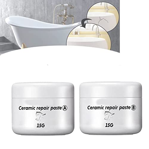 Ceramic Repair Paste - Strong Adhesive Tile Glue for Fixing Cracks in Ceramics, Shower Tubs & White Tiles | Magic Repair Agent (15g A+B Set) | Perfect for Bathroom Renovation & Household Repairs