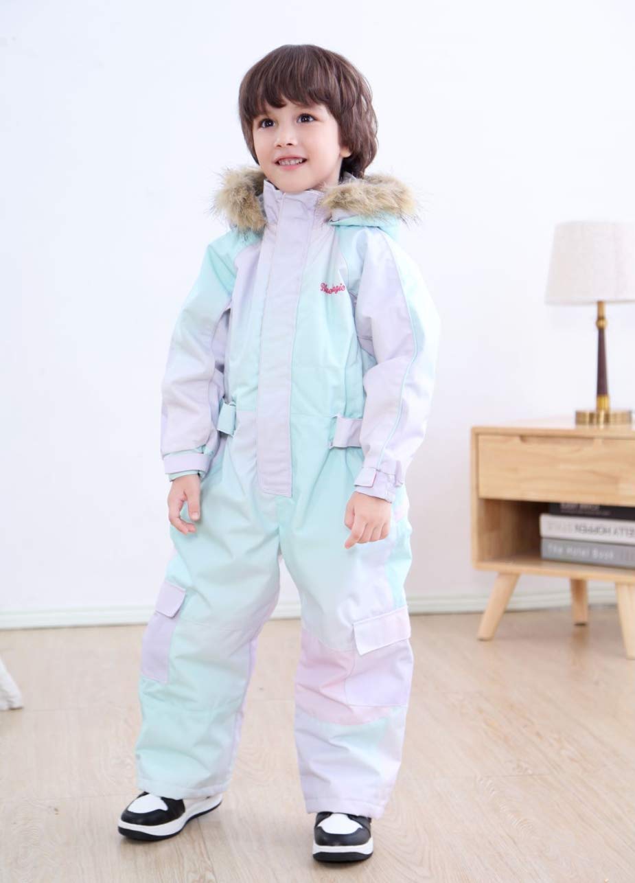 Bluemagic Kids Baby One-Piece Snowsuit - Waterproof Winter Snowsuit for Boys & Girls - Ski Suit, Snowboarding Overalls, Jumpsuit for Outdoor Play & Cold Weather Protection