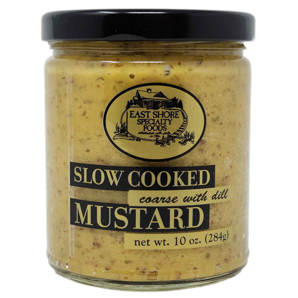 East Shore Coarse Ground Dill Mustard - 10 oz Jar | Premium Gourmet Mustard for Sandwiches, Hot Dogs & Charcuterie Boards