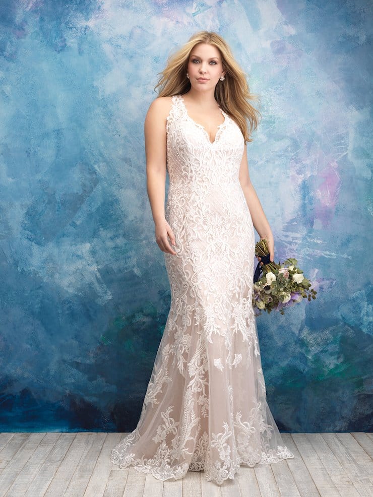 Allure W434 Plus Size 20W Wedding Dress - Elegant Lace A-Line Gown for Brides & Special Occasions