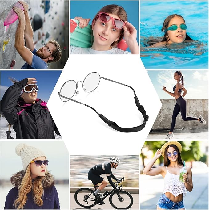 10PCS Adjustable Anti-Slip Sports Eyeglass Straps - Universal Glasses Holder for Men & Women - Perfect for Running, Hiking, Cycling & Outdoor Activities