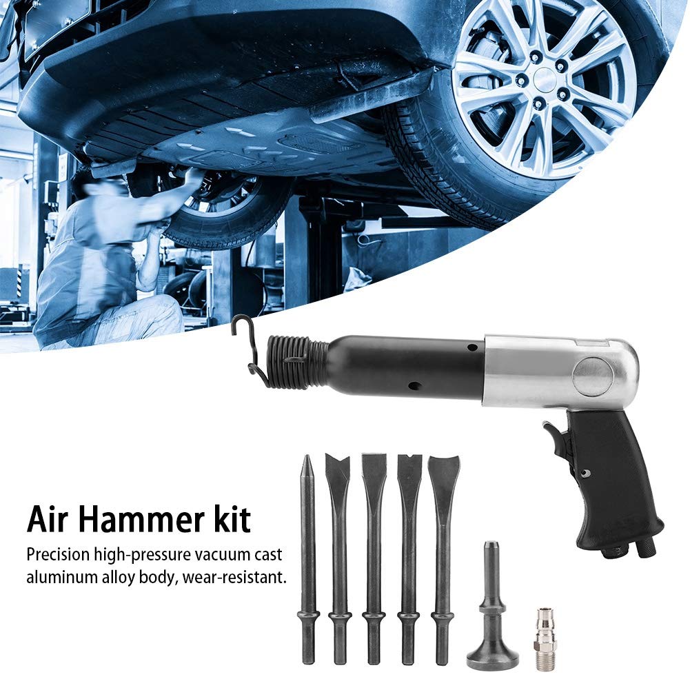 Heavy Duty Pneumatic Air Hammer Kit with 250mm Chisel Bits - Industrial Grade Air Shovel Tool for Metalworking, Demolition & Construction Projects