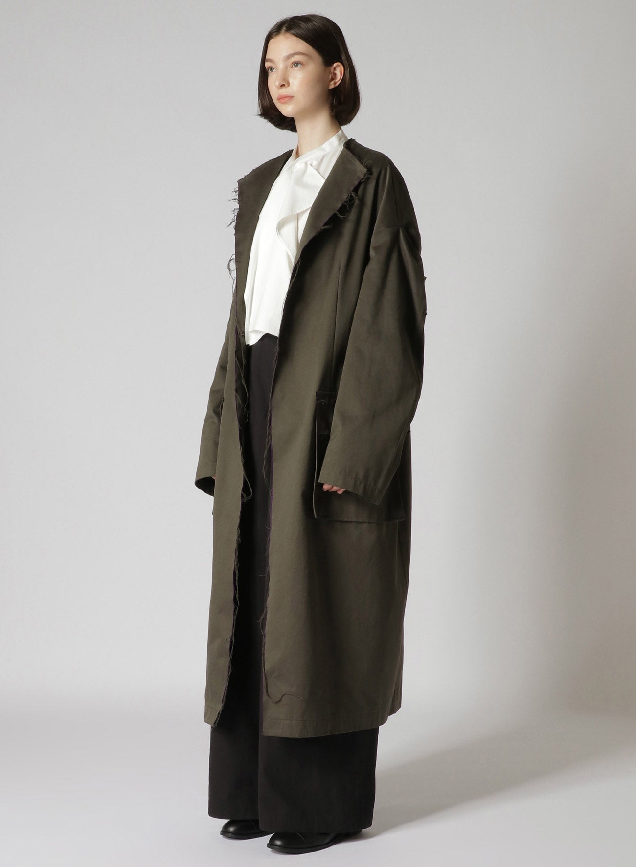 Double Faced Twill No Collar Coat for Women - Lightweight Casual Trench Coat for Spring & Fall - Perfect for Office, Travel and Everyday Wear