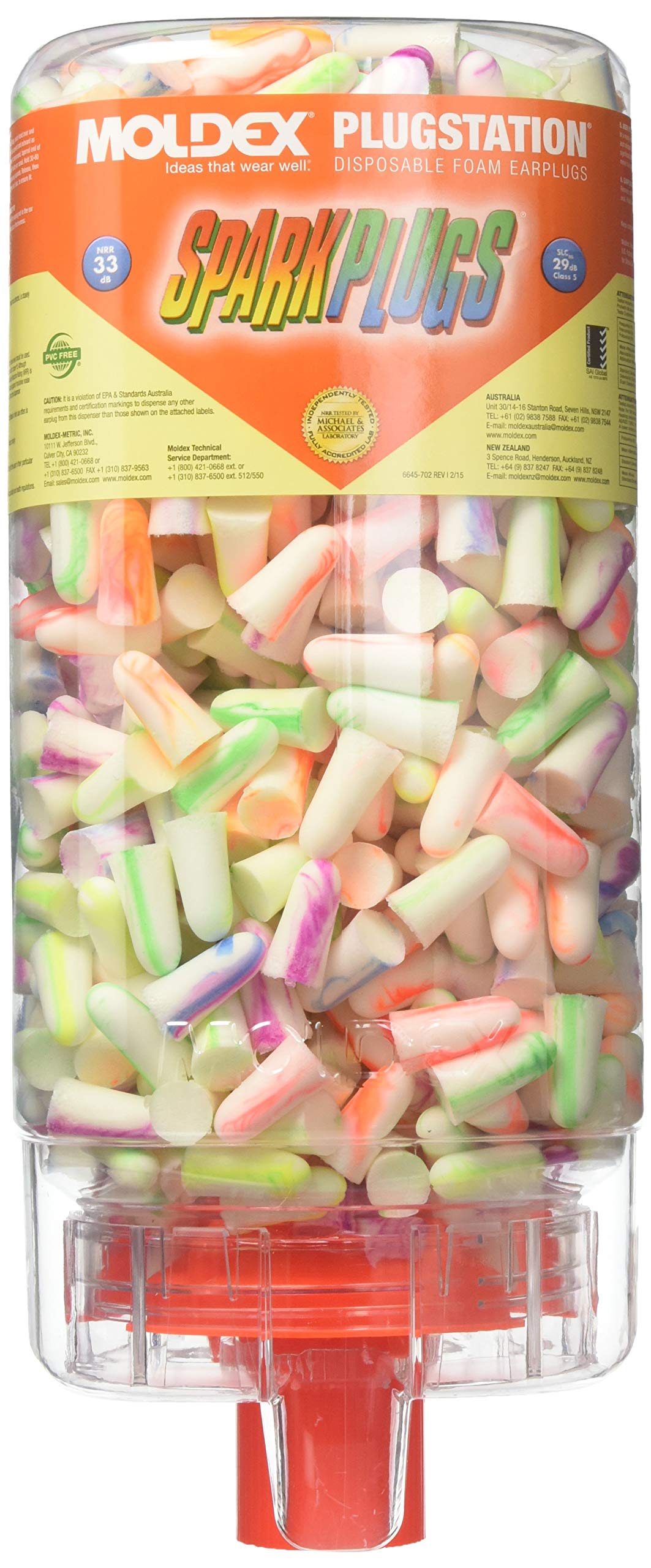 Moldex 6645 Sparkplugs Earplug Dispenser - Pack of 500 | Industrial Hearing Protection for Factories, Construction & Workshops | OSHA Compliant Safety Equipment