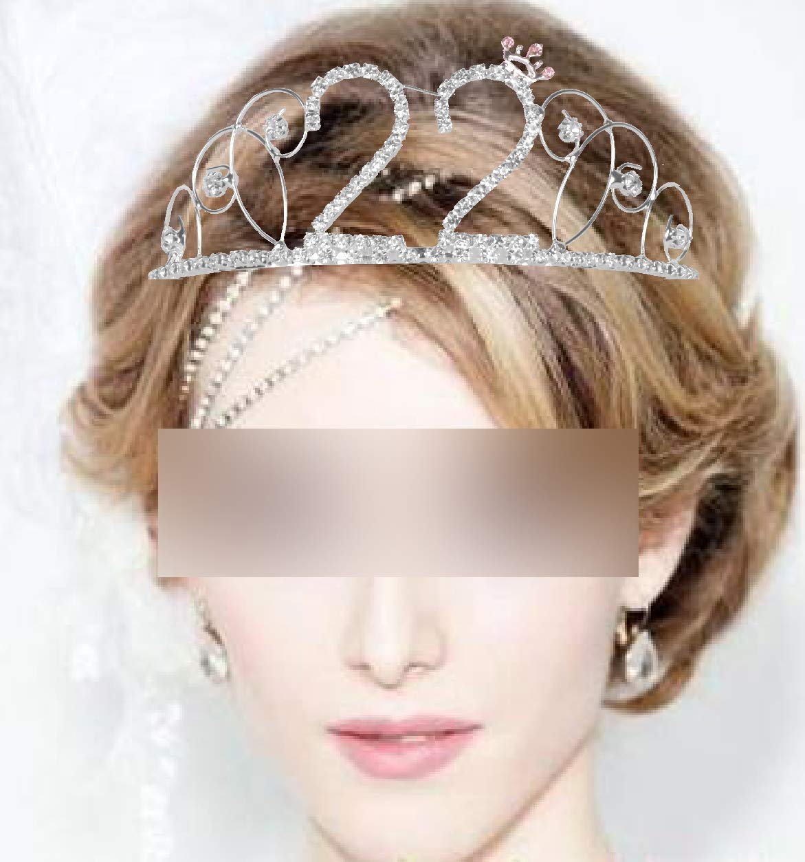 MEANT2TOBE 22nd Birthday Sash & Tiara Set for Women - Sparkling Glitter Sash & Rhinestone Silver Metal Tiara | Perfect 22nd Birthday Party Gift | Great for Birthday Celebrations, Bachelorette Parties & Special Occasions