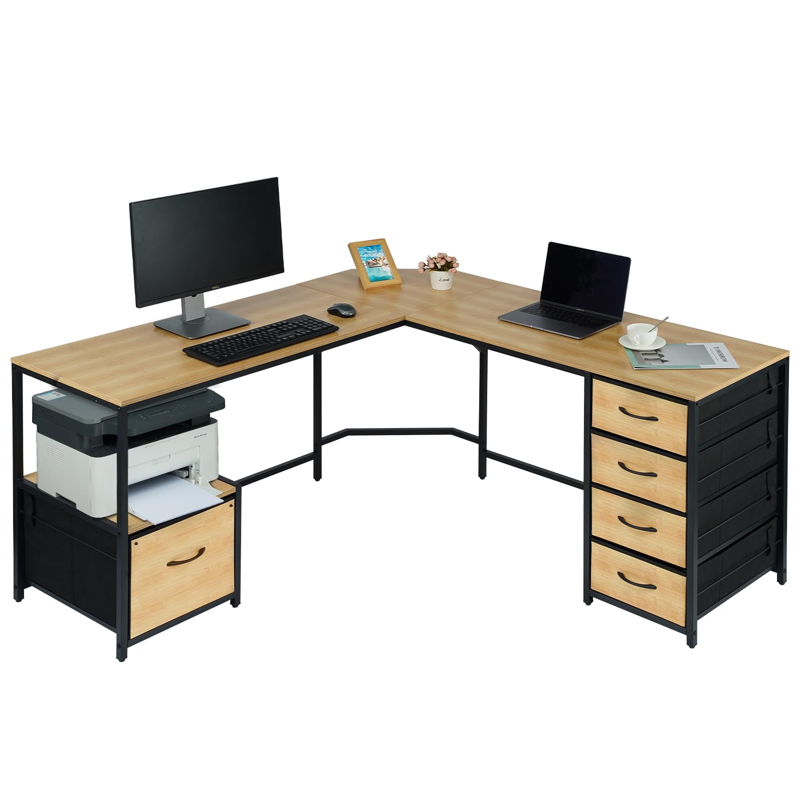 TOPSKY L-Shaped Corner Desk with 18.9