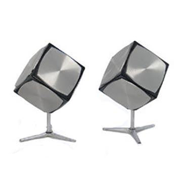 Premium Black & Silver Cube Speakers - 2-Pack High-Quality Wireless Bluetooth Speakers for Home, Office, and Outdoor Use
