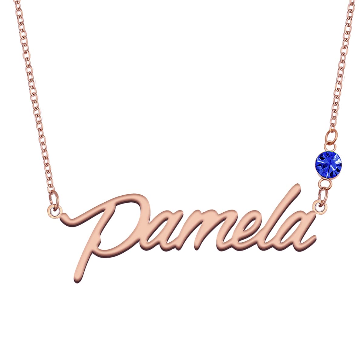 Personalized Birthstone Name Necklace in Rose Gold - Custom Engraved Jewelry Gift for Mom, Women, Wife | Perfect for Mother's Day, Birthday, Anniversary & Special Occasions