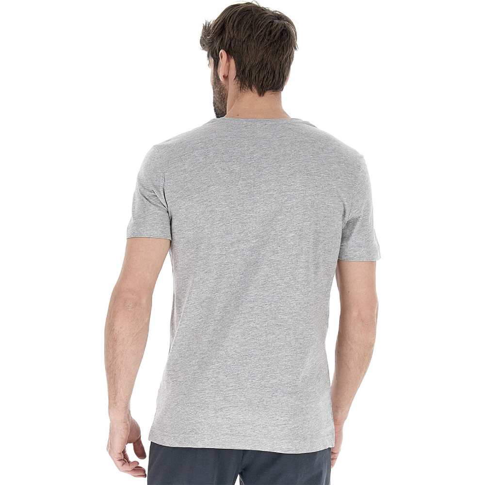 Lotto Men's 6C Short Sleeve T-Shirt - Cool Grey | Breathable Cotton Tee for Casual Wear, Gym & Everyday Comfort