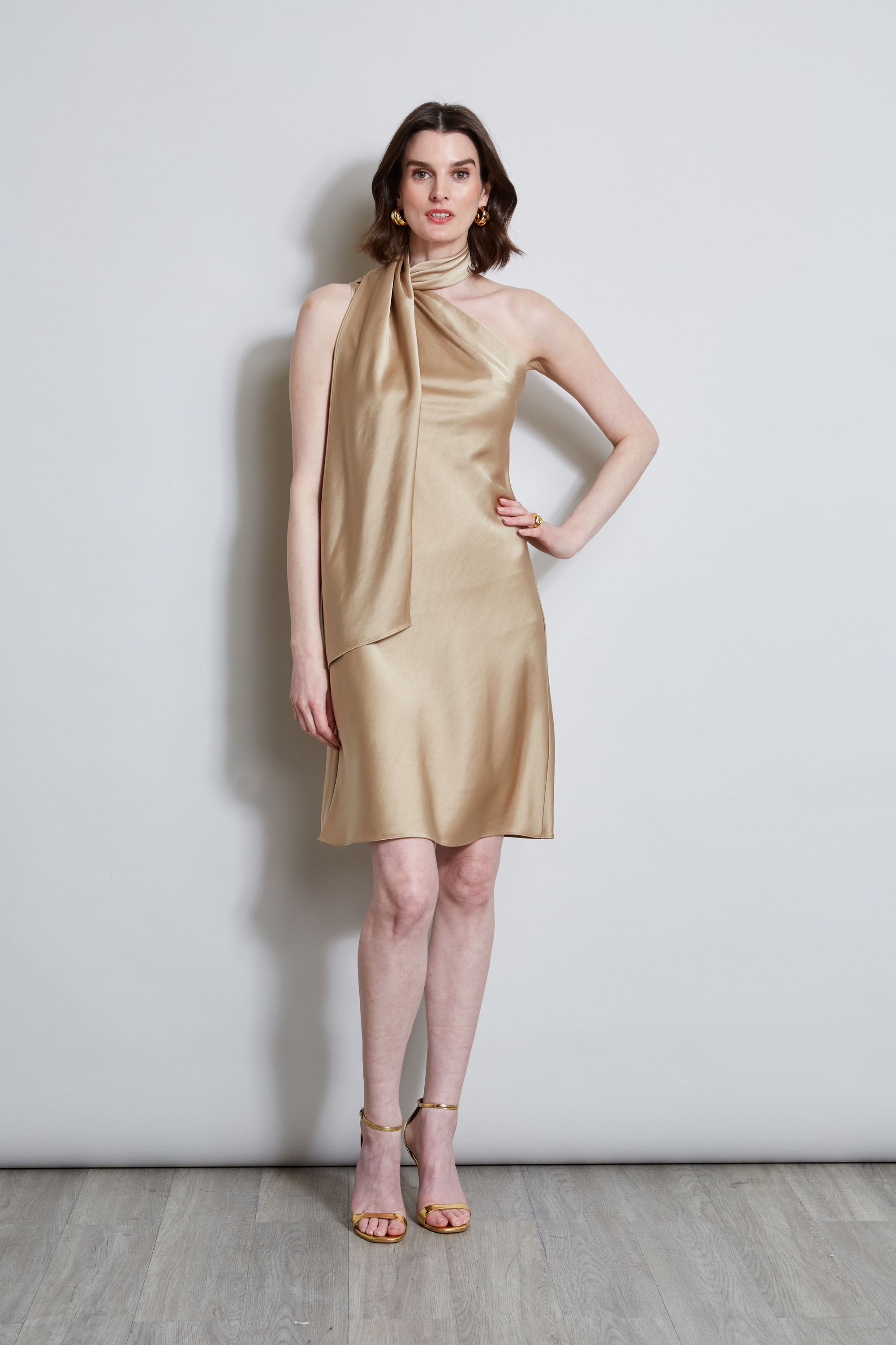 Elegant Satin Scarf Dress for Women - Soft & Luxurious Wrap Dress - Perfect for Weddings, Parties & Special Occasions