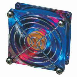 pcToys 80mm Crystal Cooling Fan with 2 Red & 2 Blue LED Lights - Perfect for PC Case, Gaming Rig, and Computer Cooling System