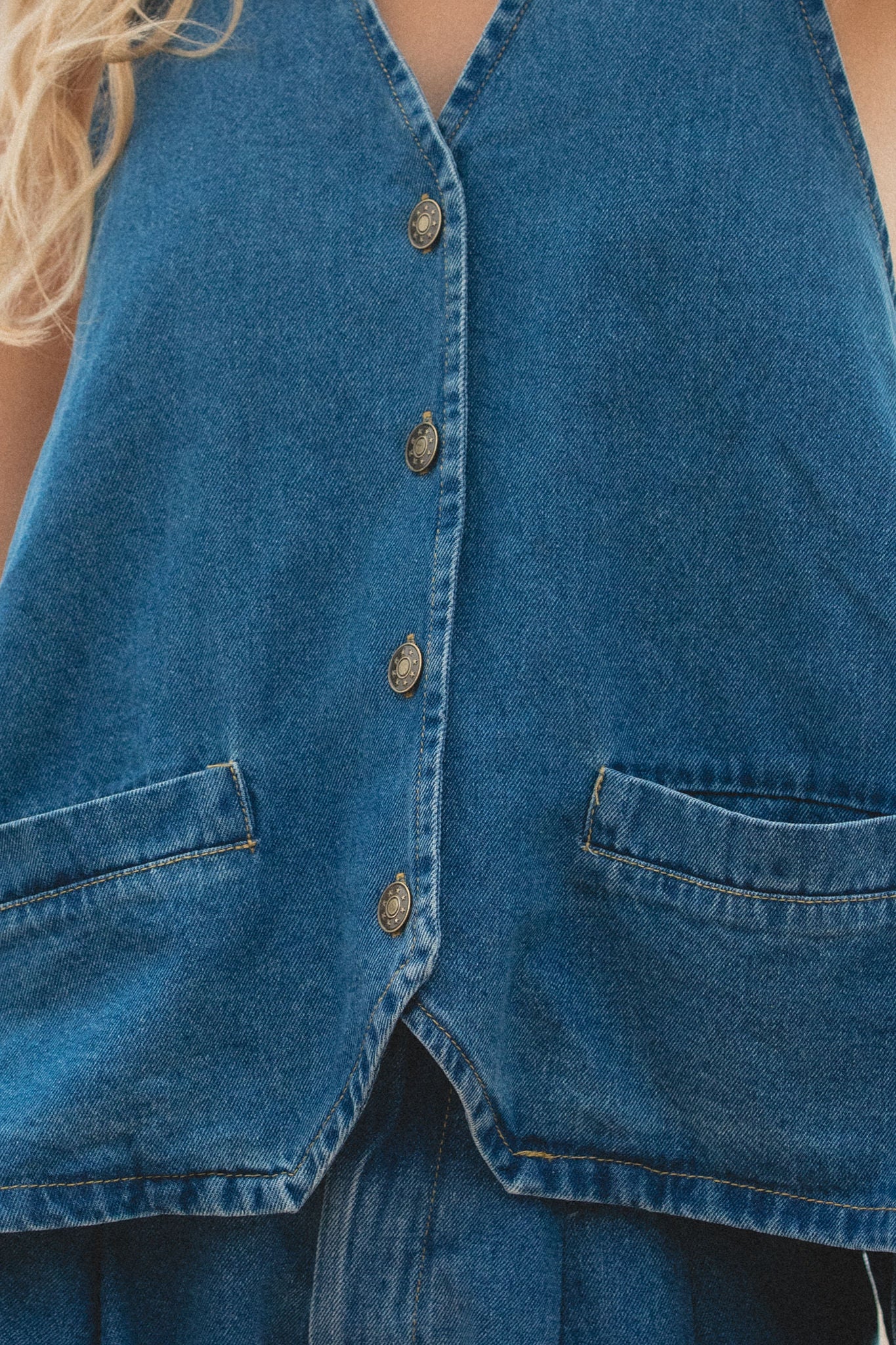 Women's Stylish Denim Top for Terrace & Outdoor Wear - Casual Chic Blouse for Spring Summer Fashion