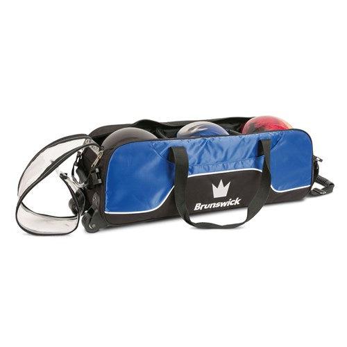 Brunswick Crown Triple Tote Bowling Bag - Royal Blue - 3 Ball Capacity | Perfect for League Play & Tournament Bowling Gear Storage