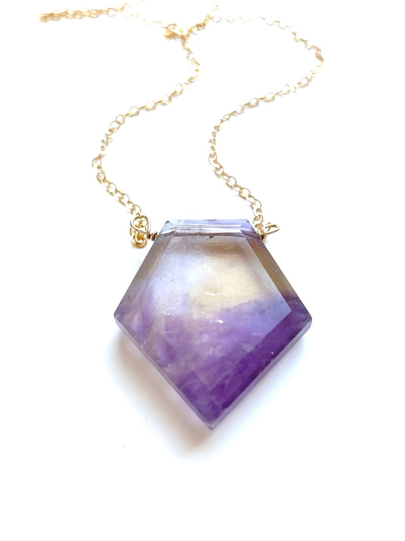Large Ametrine Statement Pendant Necklace - Raw Natural Crystal Jewelry - 14K Gold Filled or Sterling Silver - Perfect for Boho Fashion, Wedding Accessories & Gift Giving