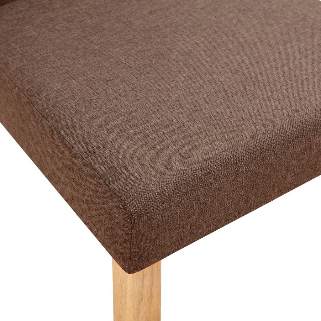 SKM Modern Dining Chairs Set of 2 - Brown Fabric Upholstered Kitchen Chairs with Sturdy Metal Legs for Dining Room, Kitchen, Breakfast Nook & Small Space
