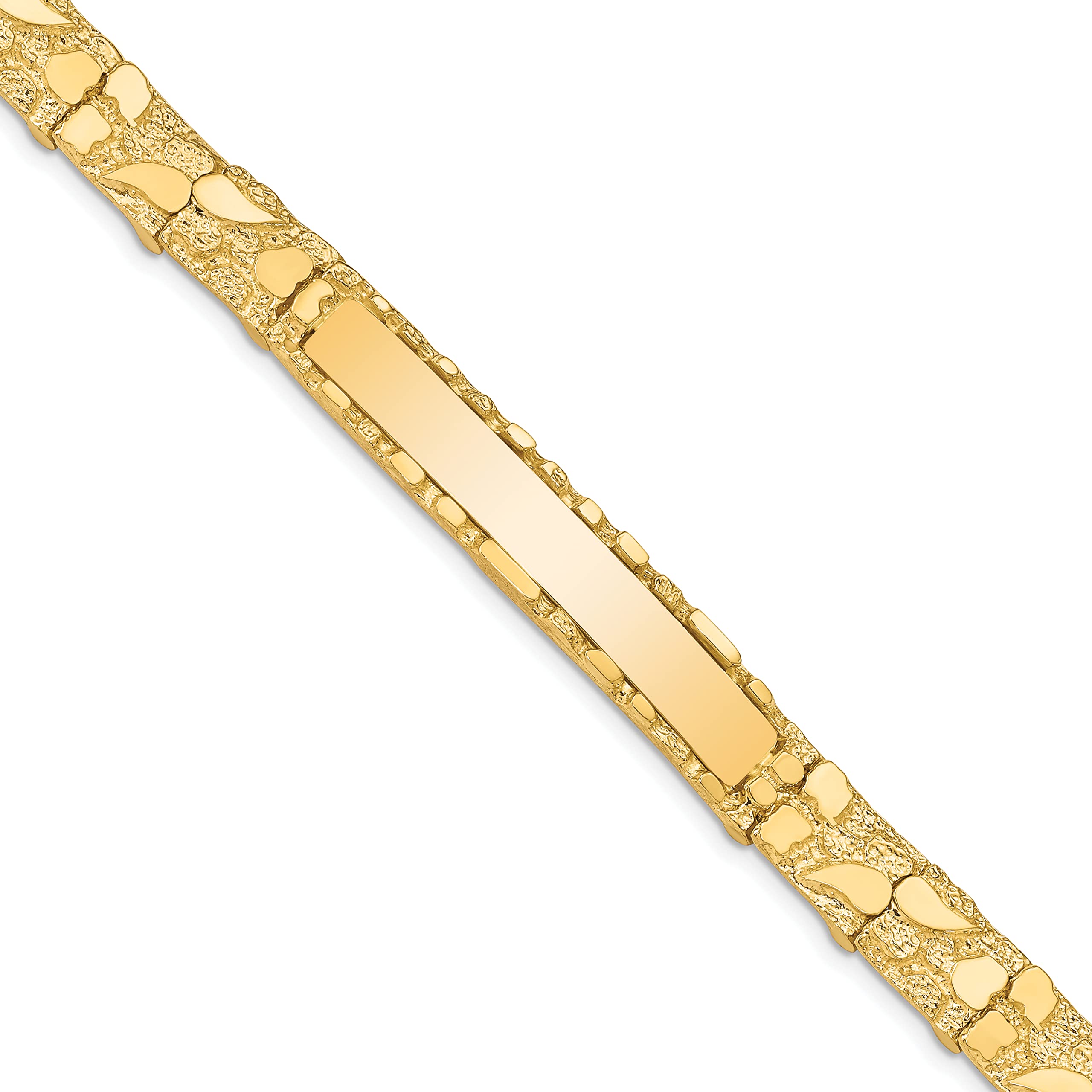 14k Yellow Gold 7mm Nugget ID Bracelet & Anklet - 7