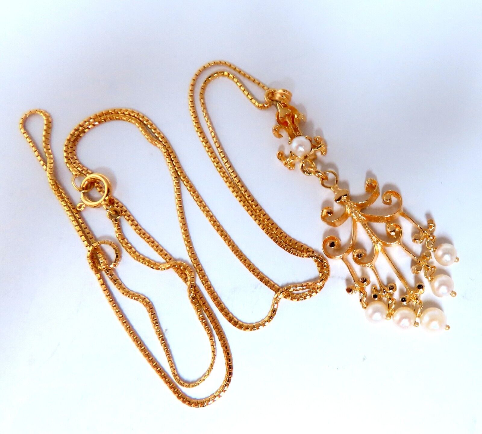 4mm Freshwater Pearl Tribal Vintage Style Necklace - 14K Gold Plated, Handmade Boho Jewelry for Women, Perfect for Weddings, Parties & Everyday Wear