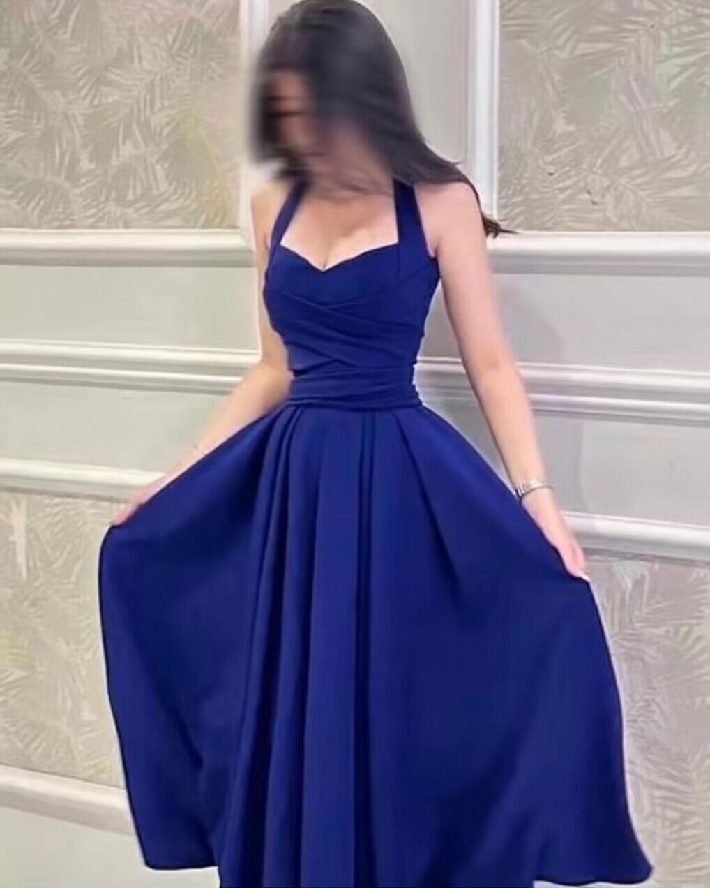 Royal Blue Halter A-Line Prom Dress for Homecoming & Formal Events - Elegant J2727 for Dances, Parties & Special Occasions