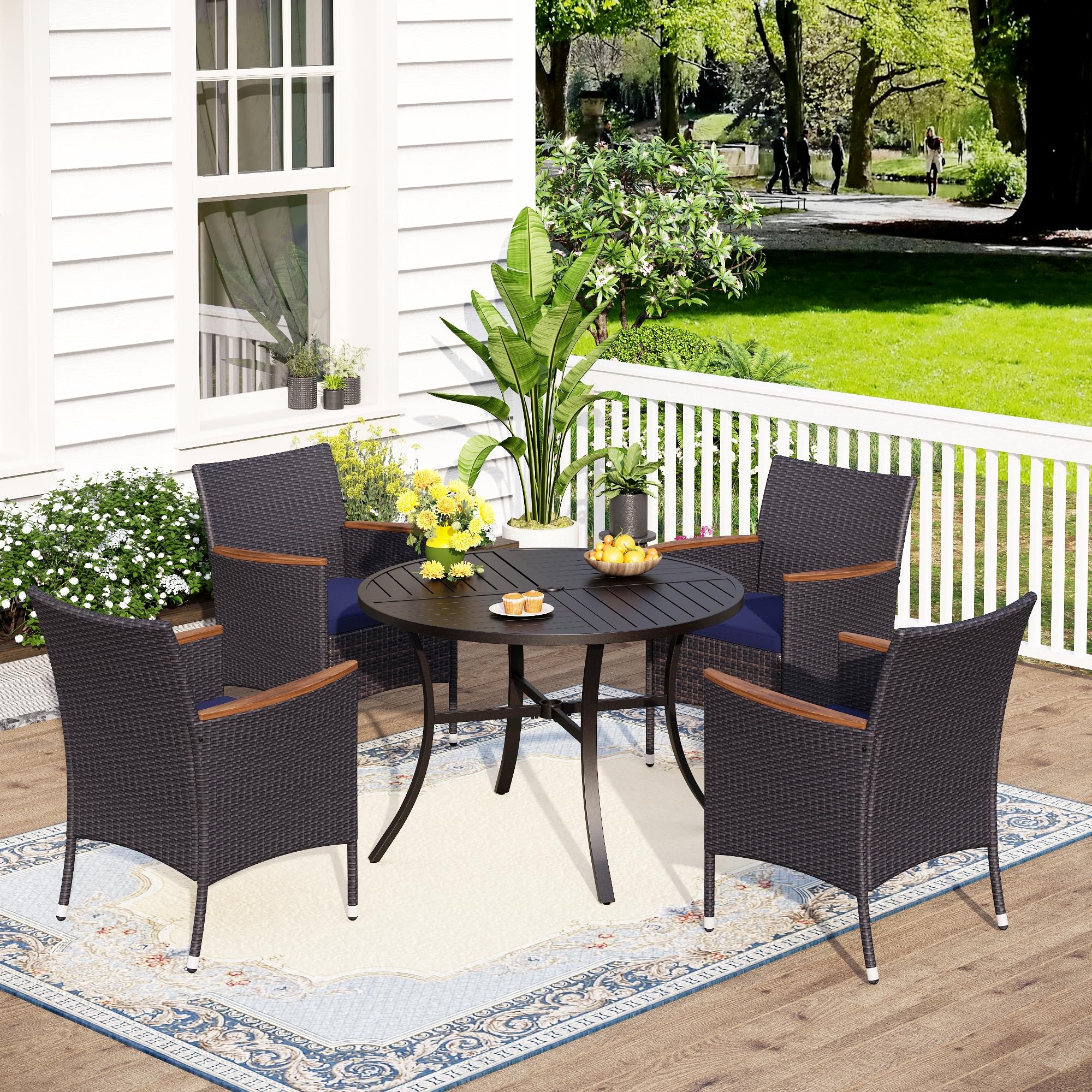 MFSTUDIO 5-Piece Outdoor Patio Dining Set - 42