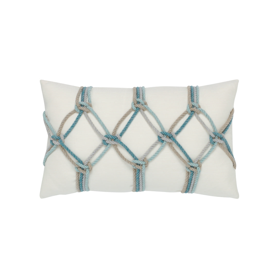 Seascape Rope Decorative Throw Pillow - Indoor Outdoor Lumbar Cushion for Sofa, Bed, Patio & Beach | Coastal Home Decor Accent