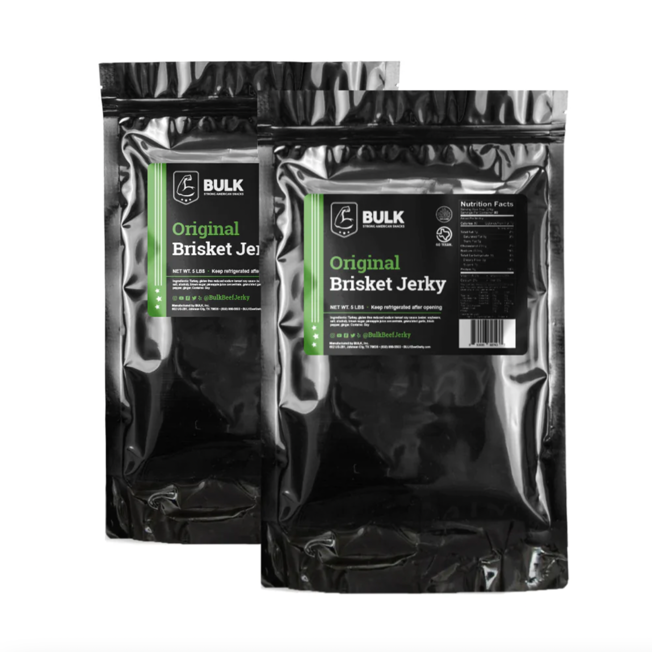 Original Pepper Brisket Beef Jerky - Bulk Pack | High Protein, Low Carb Snack for Hiking, Camping & Road Trips