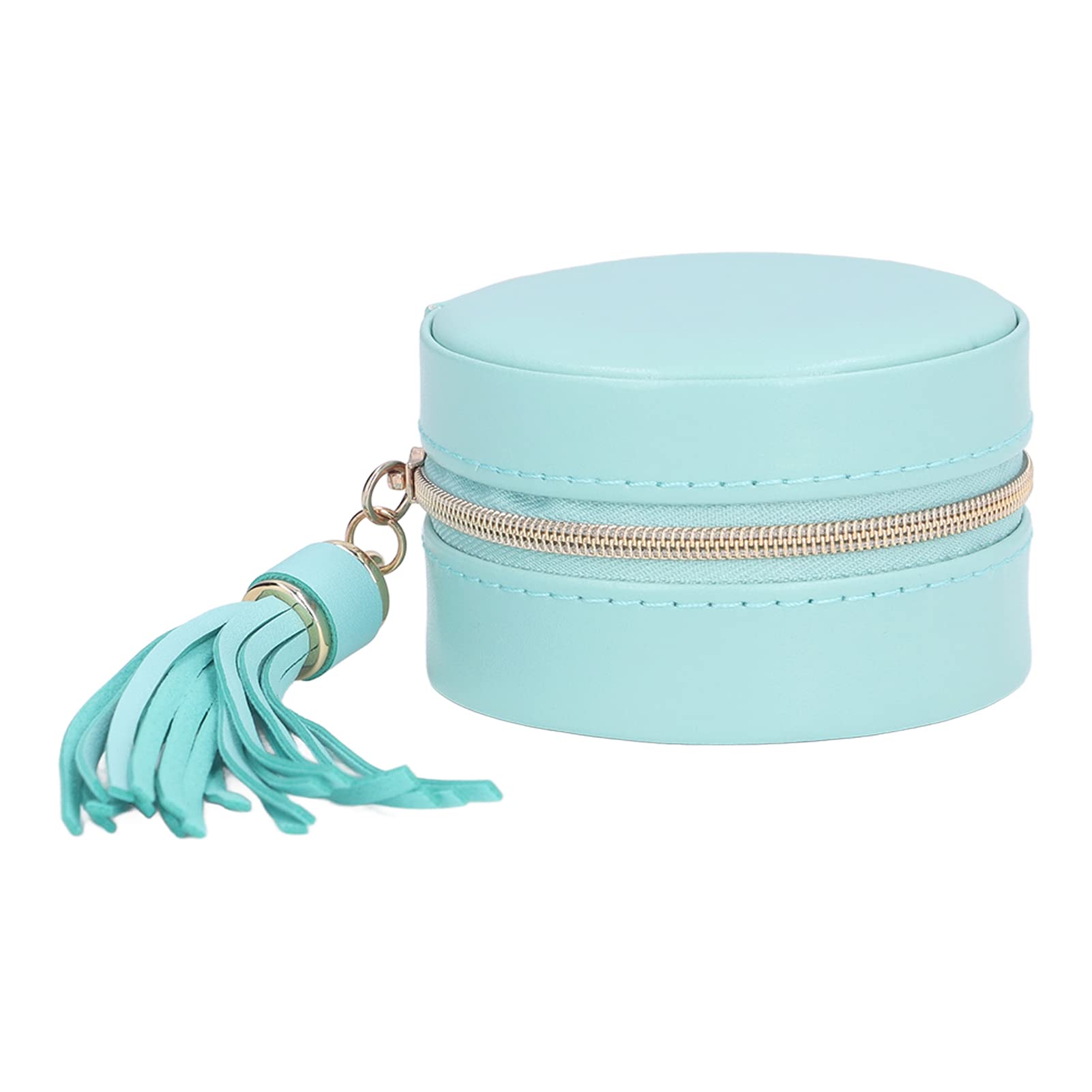 SOFW Mini Jewelry Storage Box - Portable Travel Jewelry Organizer with Zipper & Compartments for Earrings, Rings, Necklaces - Perfect for Travel, Home, and Gift Giving